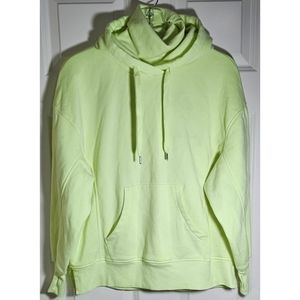 Old Navy Oversized Rib-Knit Funnel-Neck Pullover Hoodie, Lemon Yellow, XS